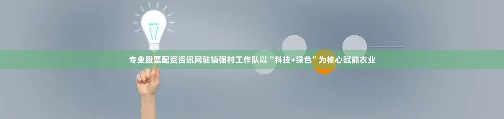 专业股票配资资讯网驻镇强村工作队以“科技+绿色”为核心赋能农业